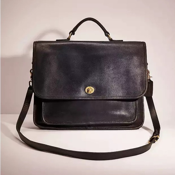 COACH A8C-5181 Black Vintage Colebrook Briefcase Top Handle Crossbody Laptop Bag - Picture 1 of 10
